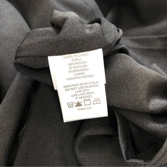 CeCe Black Midi Dress Flared Sleeves - Picture 6 of 6